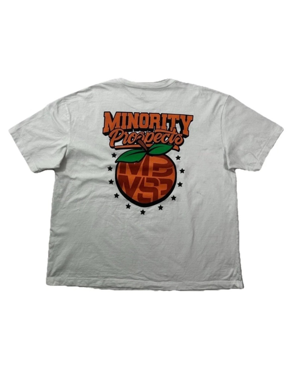 Adidas x Minority Prospects Rare Peach Tee Shirt Mens XL White Graphic Atlanta